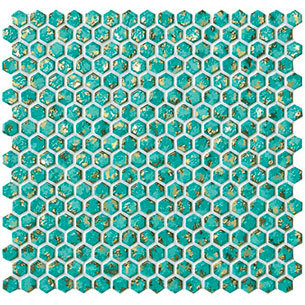 DWELL TURQUOISE HEXAGON GOLD DWELL TURQUOISE HEXAGON GOLD