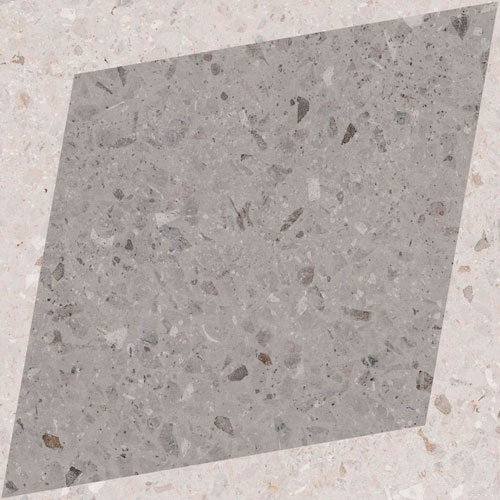 Natural Drops Rhombus Decor Grey