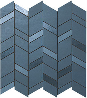 Mek Blue Mosaico Chevron Wall