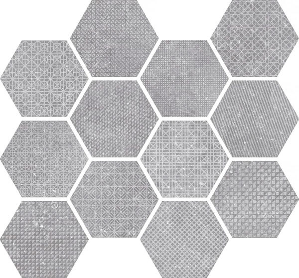 Hexagon Melange Grey Mix