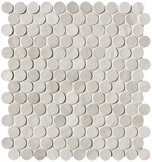 FAP CERAMICHE  Brickell White Round Mosaico Matt