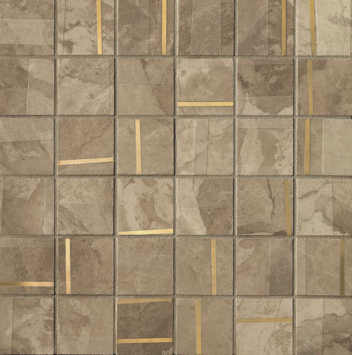 Beige Metal Mosaico Brillante