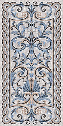 Мозаика синий декорированный лаппатированный